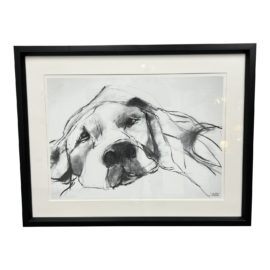 Valerie Davide Custom Framed Dog Charcoal Reproduction