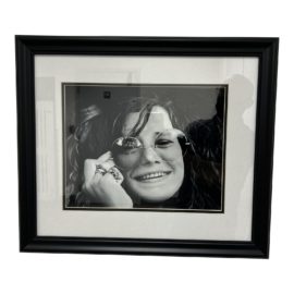 Janis Joplin Custom Framed Black + White Photo