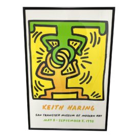Keith Haring Custom Framed San Francisco Moma Show Poster