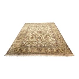 Contemporary Persian Style Cream Purple + Green Rug - 9′ × 12′. Original Price: $3,500