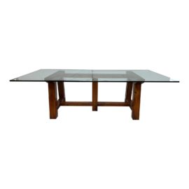 Ralph Lauren Atlantic Coast Trestle Table + Glass Top. Original Price: $8,500