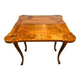 Antique Wooden Inlaid Foldable Game Table/Console/Desk