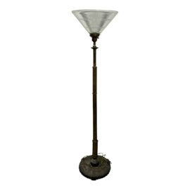 Miller Lamp Company Art Deco Bronze Floor Lamp With Pegasus Horses