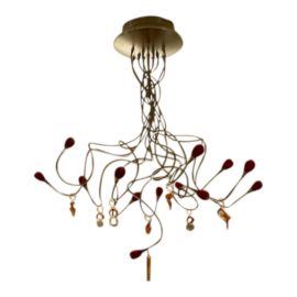 Tech Lighting Melody Amber Glass Chandelier. Original Price: $2,200