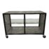 Industrial Perforated Metal + Glass Media Console + Castors. Original Price: $1,000