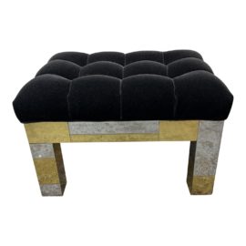 Paul Evans Cityscape Upholstered Mohair Ottoman