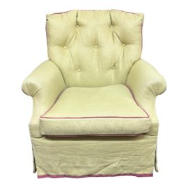 Custom Yellow Linen Armchair