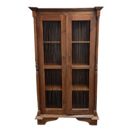 Rustic Style Wood + Iron Rod Armoire Cabinet