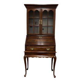 Dixie Furniture Cherry Two Piece Secretary + Glass Front Hutch