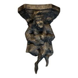 Rustic European Plaster Figure Wall Shelf - Stone Finish