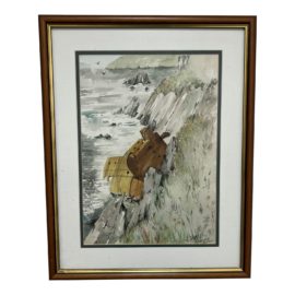 1990 C.Carton Slea Head Shipwreck Watercolor