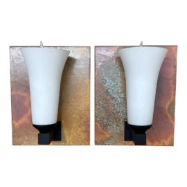 Hubbardton Forge Sierra Patina Copper Sconce - a Pair. Original Price: $760