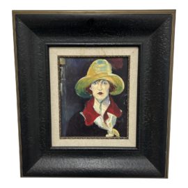 Original Western Art, Portrait of a Woman + Hat