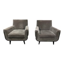 Kravet Furniture + Michael Berman Mohair Aero Chairs - a Pair. Original Price: $8,886