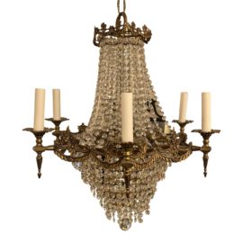 Empire Style Empire 12 Light Metal + Crystal Chandelier