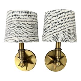 Visual Comfort Brass Sconces, a Pair