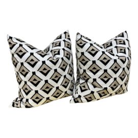 NEW Timo Van Riggelen Designs Art Deco Inspired Down Pillows, a Pair