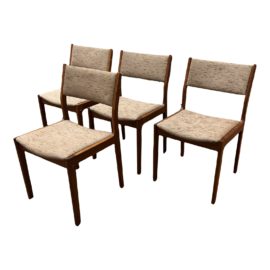 1980's D-Scan Scandinavian Designs Teak Dining Chairs, Set of Four