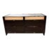 Contemporary Dark Finish + Glass Six Drawer Dresser