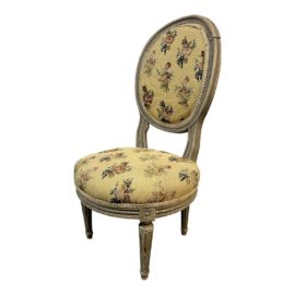 Antique French Needlepoint Bedroom Chair