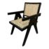 NEW Eichholtz Aristide Mid Century Classic Black Mindi Wood Rattan Cane Arm Chair. Original Price: $1,350