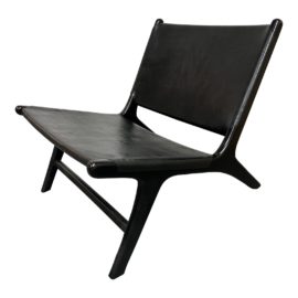 NEW Stowed Macee Leather Lounge Chair. Original Price: $1,698