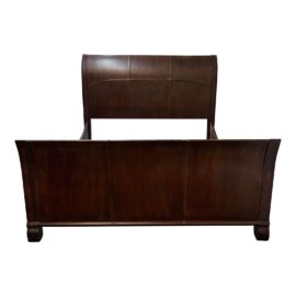 Contemporary Leather Sleigh Bed, California King