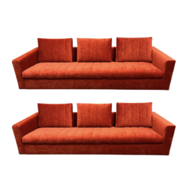 NEW Pair of Linteloo Moreno Slipcover Cayenne Velvet Sofas. Original Price: $13,860