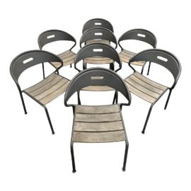 Gloster Henrik Pedersen Curve Outdoor Stacking Chairs, Set of 8