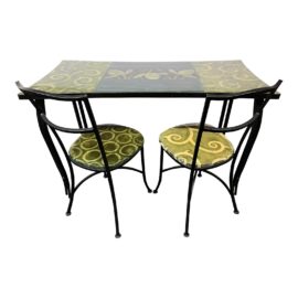 Lara Moore Bella BellaArts Paper Collaged Table + Two Chairs Set