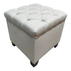 Pottery Barn Lorraine Linen Storage Ottoman