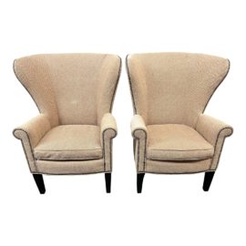 Mitchell Gold + Bob Williams Wingback Armchairs, a Pair