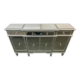 Hollywood Regency Mirrored Four Door Credenza