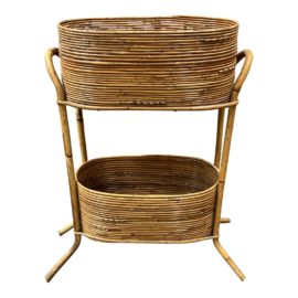 Late 20th Century Rattan Double Planter