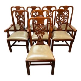 Bernhardt Chippendale Style Dining Chairs, a Set of 8