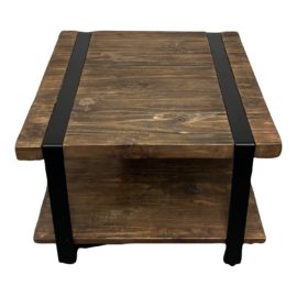 Reclaimed Wood + Metal Side Table