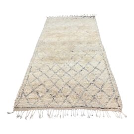 White + Black Moroccan Shag Rug - 5′7″ × 11′6″
