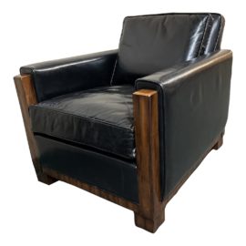 Theodore Alexander Wood + Leather Armchair. Original Price: $3,576