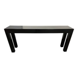 Custom Design Black Lacquered Console Table. Original Price: $4,000