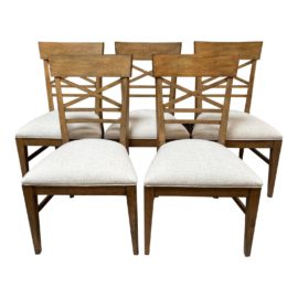 Ethan Allen Blake Dining Chairs, a Set of Five. Original Price: $1,799