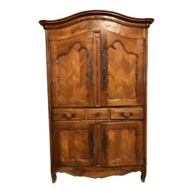 Early 18th Century Louis XVI Style Provincial Fruitwood Armoire