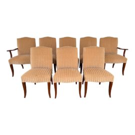 Donghia Style Custom Mohair Dining Chairs, a Set of Eight