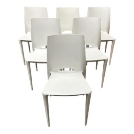 Room & Board White Outdoor Bellini Chairs - Set of Six. Original Price: $1,350