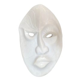 Monumental Carrara Marble Mask by Canadian Sculptor, Unknown. Original Price: $6,000