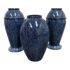 1990's Roche Bobois Italian Blue Marbled Ceramic Vessels - Set of 3