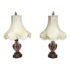 Vintage Burgundy Cut Glass Table Lamp - a Pair