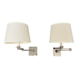 Visual Comfort Ralph Lauren Evans Swing Arm Sconce - Polished Nickel. Original Price: $1,058
