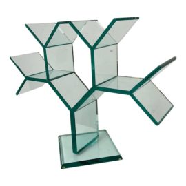 1990's Roche Bobois Contemporary Italian Glass Tree Sculpture, CD/Book Holder