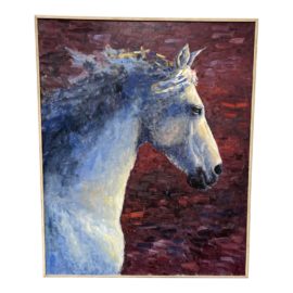Taylor Original "Horse in the Wind" Oil Painting - Framed