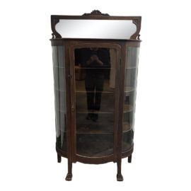 Early 20th Century Curved Mahogany Display Cabinet